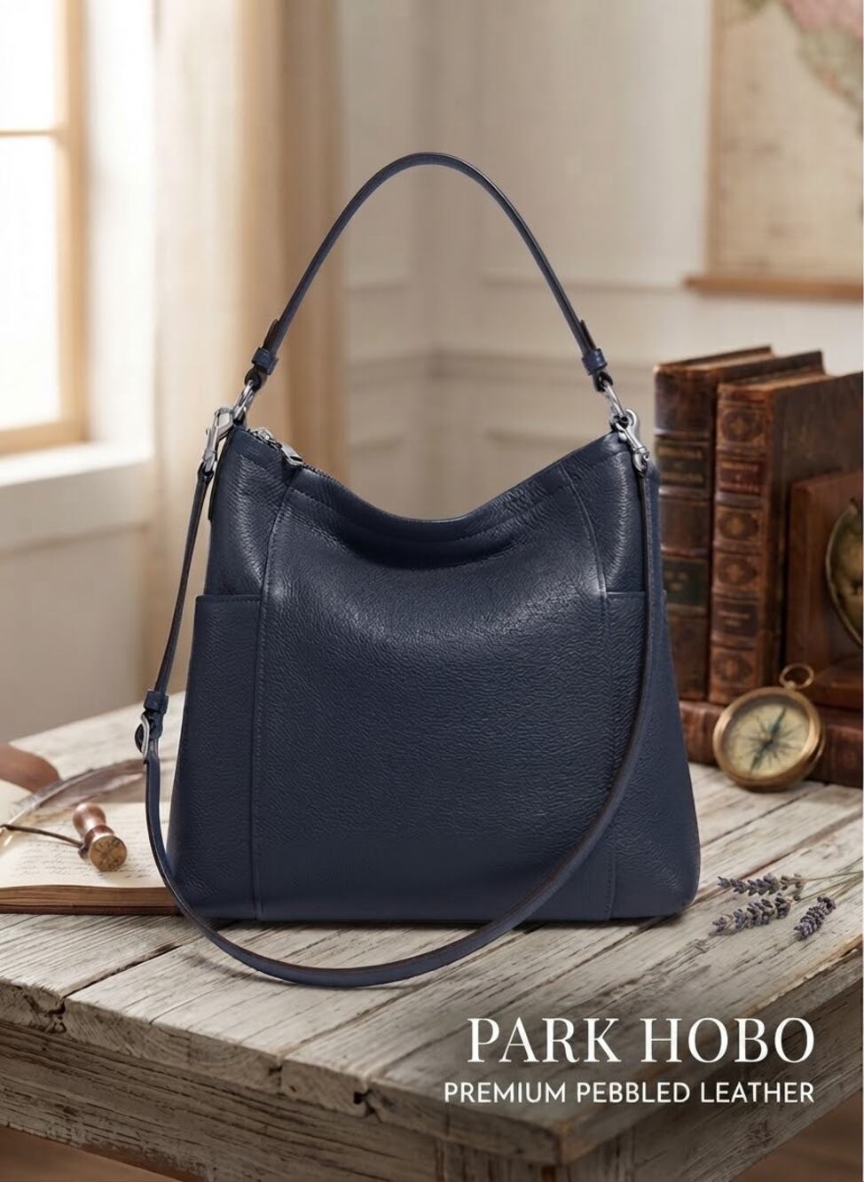 Coach Blue Park Hobo Leather Crossbody Shoulder Bag Purse D1420-F31323 Large